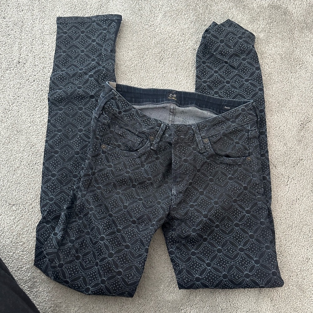 Women's Blue Patterned Jeans